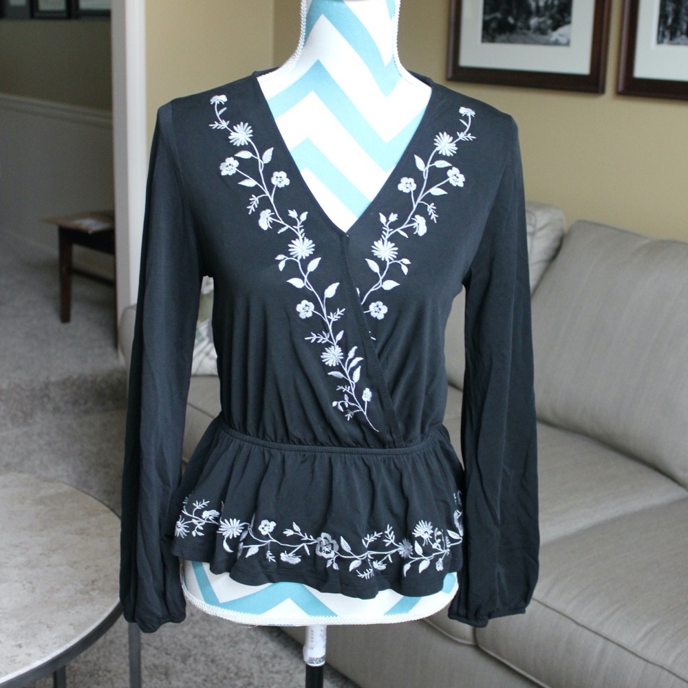 Blue Rain Peplum Top